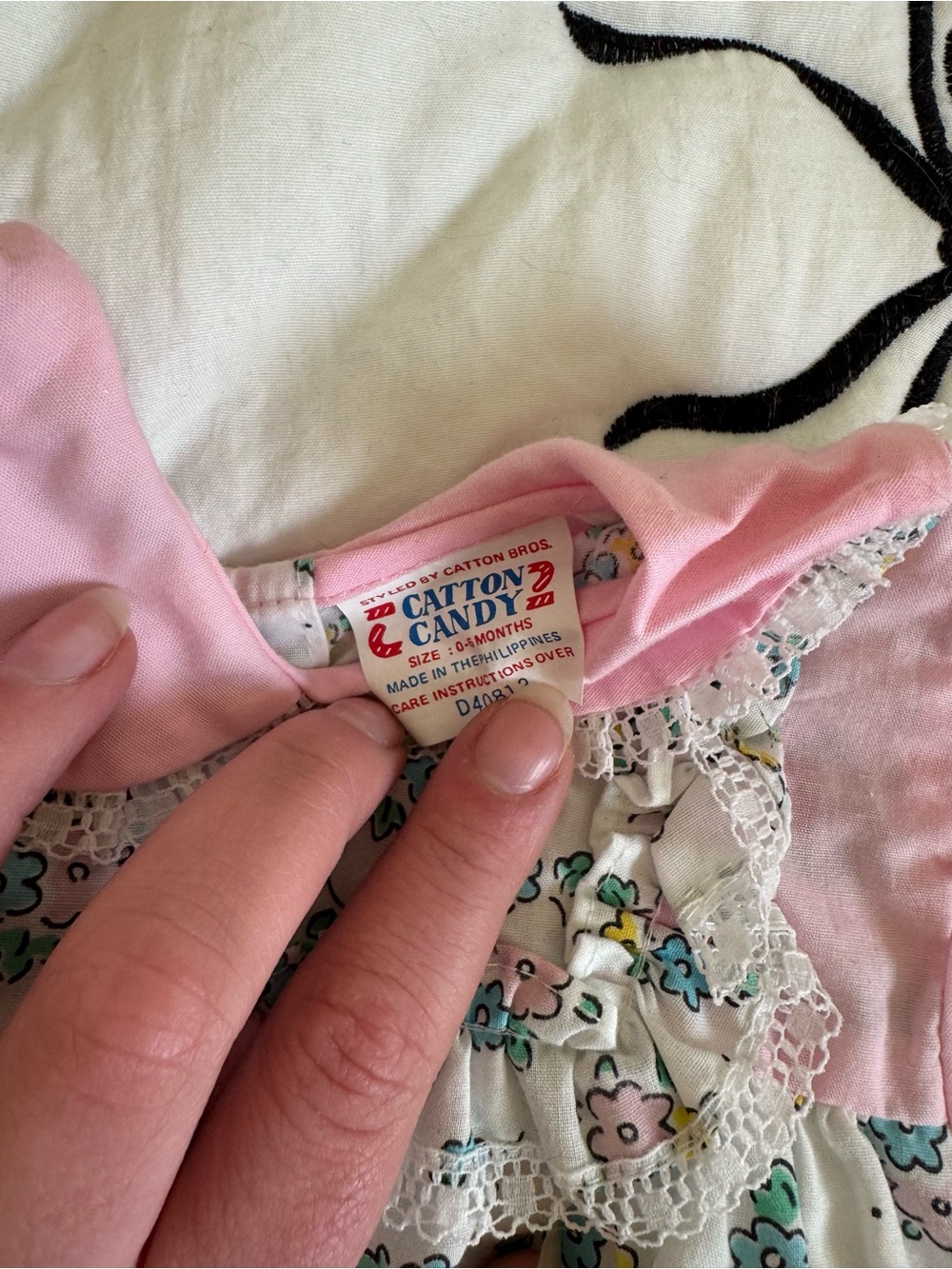 Cotton Candy Pink Floral Infant Dress Top - Picture 3 of 3